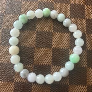 Multi-Color Grade A Burma Jade Beaded Stretch Bracelet